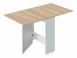 Loungitude Mesa plegable blanca y madera clara - Al.78 cm - Fly