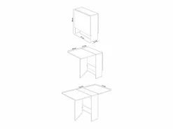 Loungitude Mesa plegable blanca y madera clara - Al.78 cm - Fly
