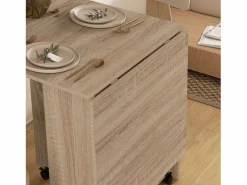 Discount Homcom Mesa plegable cocina madera natural 75x140x74 cm Marru00f3n