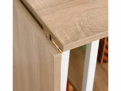Clearance Mesa plegable móvil, con estante, MDF, natural, 107x55x76 cm, con ruedas, para oficina y espacio de trabajo Blanco