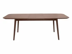 Online Miliboo Mesa rectangular extensible con extensiones integradas de madera de nogal oscuro 160-210 cm ANK Marru00f3n