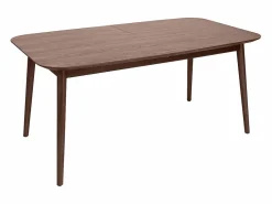 Online Miliboo Mesa rectangular extensible con extensiones integradas de madera de nogal oscuro 160-210 cm ANK Marru00f3n