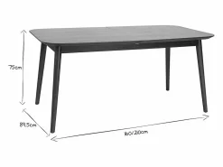 Online Miliboo Mesa rectangular extensible con extensiones integradas de madera de nogal oscuro 160-210 cm ANK Marru00f3n