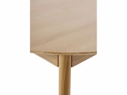 Discount Mesa redonda 100 diametro patas de hevea con sobre chapado en roble Color natural claro