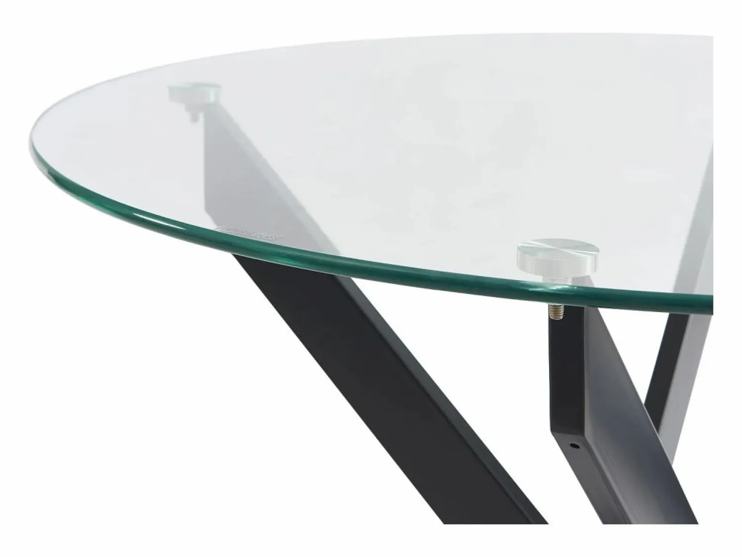 Vente-unique Mesa redonda de comedor para 2 personas de vidrio templado y metal negro - Transparente - COSIMA Transparente / Negro