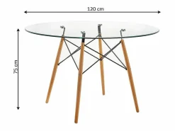Best Saldosystocks Mesa Redonda de Cristal Templado Tower 120cm. Comedor o Cocina Cambria Topo