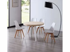 Mesa Redonda Extensible Bali Roble Nordish 76x100-180 cm