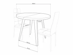 Mesa Redonda Extensible Bali Roble Nordish 76x100-180 cm
