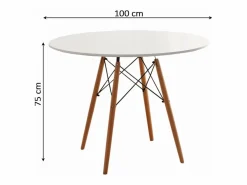 Mesa Redonda Nordica 100cm. Comedor o Cocina Mesa Alta