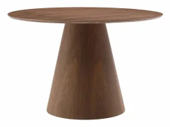 Clearance Mesa redonda para 4 comensales de MDF - Natural oscuro - ANTALIZA Mesa De Comedor