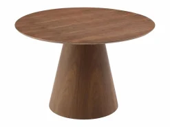Clearance Mesa redonda para 4 comensales de MDF - Natural oscuro - ANTALIZA Mesa De Comedor