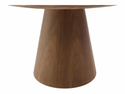 Clearance Mesa redonda para 4 comensales de MDF - Natural oscuro - ANTALIZA Mesa De Comedor