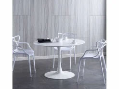 Mesa Redonda Salón Melamina Metal 110x75 cm - Mesa De Comedor