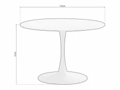 Mesa Redonda Salón Melamina Metal 110x75 cm - Mesa De Comedor