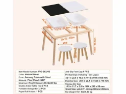Hot Mesa Sensorial SucceBuy, Juego de Mesa y Silla Sensorial para Niños con 2 Contenedores Mueble De Bebé