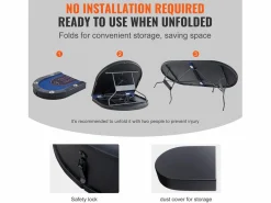 Mesa SucceBuy de Poker Plegable Ovalada para 8 Jugadores de 183cm, Blackjack de Casino y Texas Holdem