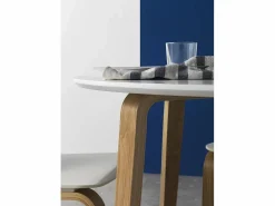 Hot Mesa tablero de fibras de densidad media con patas chapadas de roble 110 diámetro Mesa De Comedor