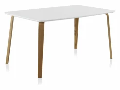 Discount Mesa tablero de fibras de densidad media con patas chapadas en roble 150x90 cm Mesa De Comedor