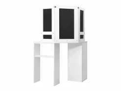 New vidaxl Mesa tocador de maquillaje de esquina blanca Blanco