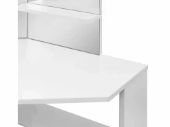 New vidaxl Mesa tocador de maquillaje de esquina blanca Blanco