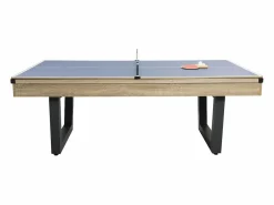 Vente-unique Mesa transformable Billar y ping-pong, color natural claro y negro, Ancho 213,4,MELIAN