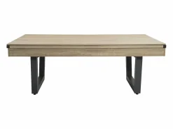 Vente-unique Mesa transformable Billar y ping-pong, color natural claro y negro, Ancho 213,4,MELIAN