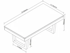 Vente-unique Mesa transformable Billar y ping-pong, color natural claro y negro, Ancho 213,4,MELIAN