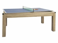 Outlet Vente-unique Mesa transformable en billar y ping-pong, , Ancho 182 x Prof. 102 x Alt. 80 cm, HENK Color natural claro