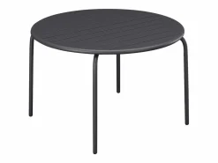 Best MYLIA Mesa y sillas de jardín de metal mesa y 6 sillas apilables - MIRMANDE de Gris antracita