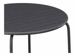 Best MYLIA Mesa y sillas de jardín de metal mesa y 6 sillas apilables - MIRMANDE de Gris antracita