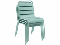 MYLIA Mesa y sillas de jardín de metal mesa y 8 sillas apilables - MIRMANDE de