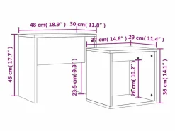 New Clicnbuy Mesas de centro apilables 2 piezas madera ingeniería roble marrón Marru00f3n