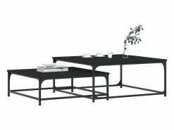Clicnbuy Mesas de centro apilables 2 piezas madera de ingeniería
