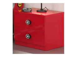 Online Mesilla de noche de coche de carreras de madera lacada en Cara Muebles Niño