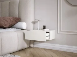 Online Mesilla de noche suspendida con cajón – frente liso – color: , 40 x 20 x 16 cm Blanco
