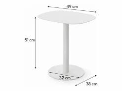 Sale Mesita Auxiliar Salón, Metálica, Diseño Escandinavo, Funcional – - 51*49*38 cm – SKANDY Mesa Auxiliar