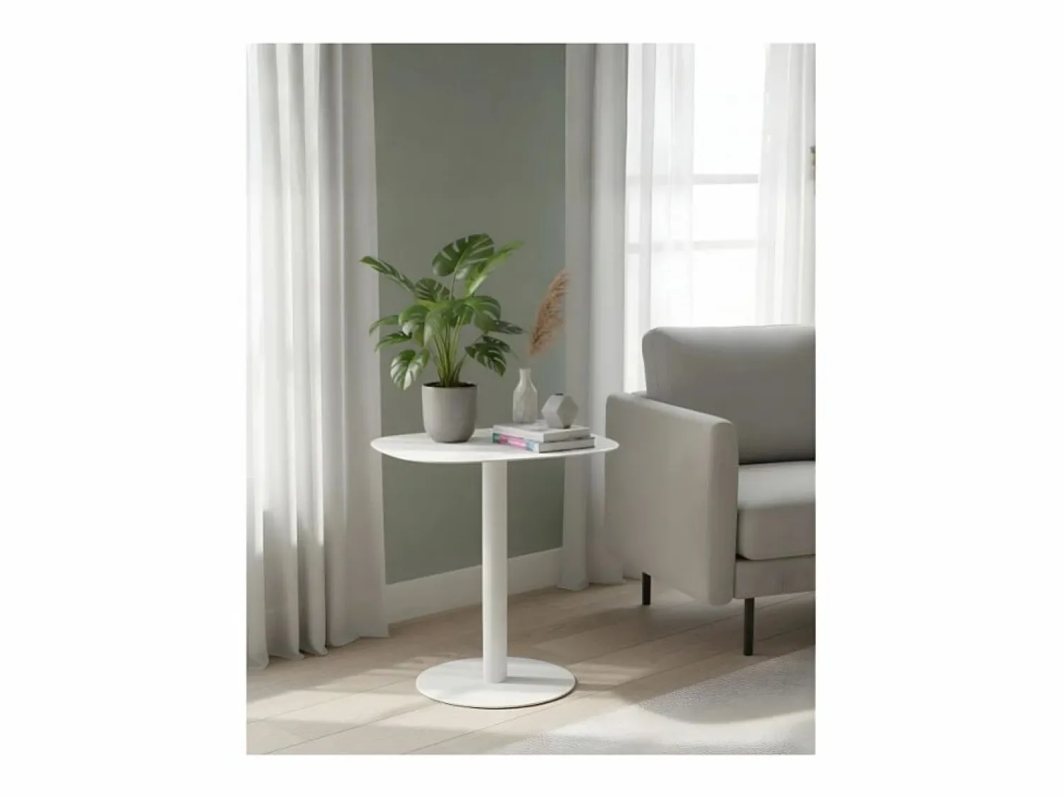 Sale Mesita Auxiliar Salón, Metálica, Diseño Escandinavo, Funcional – - 51*49*38 cm – SKANDY Mesa Auxiliar