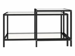 Outlet Clicnbuy Mesita de centro 2 piezas vidrio templado Transparente