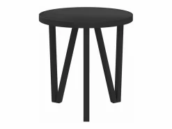 New Mesita de centro MDF negra Ø35 cm Mesa Auxiliar