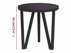 New Mesita de centro MDF negra Ø35 cm Mesa Auxiliar