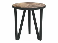 Best Mesita de centro MDF negro y amarillo Ø35 cm Mesa Auxiliar