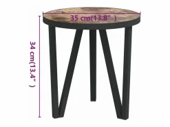 Best Mesita de centro MDF negro y amarillo Ø35 cm Mesa Auxiliar