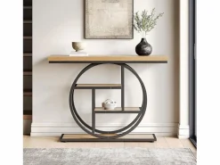 Clearance Tribesigns Mesita de entrada de 4 niveles detrás del sofá, mesita de salón estilo farmhouse de 105 cm para el salón, mesita de entrada para el vestíbulo Marru00f3n