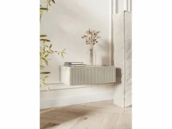 Best Mesita de noche - 50 cm - suspendida - gris-beige - VELDIO Mesita De Noche