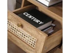 Hot Mesita de Noche 1 Cajón con Frente de Ratán y 1 Nicho L39 cm - PALMO Mesita De Noche