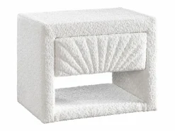 Vente-unique Mesita de noche 1 cajón y 1 hueco de tejido bouclé - ULAMI