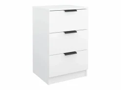 Discount Mesita de noche blanca 40x36x65 cm Mesita De Noche