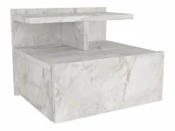 Vente-unique Mesita de noche colgante con 1 cajón y 1 estante efecto mármol - AZELNO