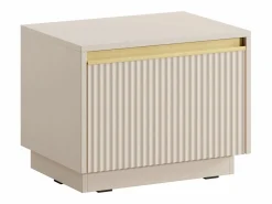 Vente-unique Mesita de noche con 1 cajón, y dorado - POSINIA