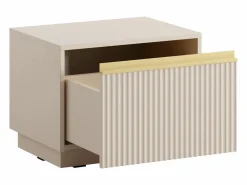 Vente-unique Mesita de noche con 1 cajón, y dorado - POSINIA